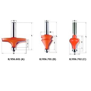 TABLE EDGE/HAND RAIL BIT WITH BEARING  HW  S=12 D=31,75×38