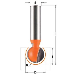 HW BALL END BIT  Z2   S=12,7  D=15,8X14,2X63,5   R=8