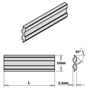 2-PIECE HPS PLANER AND JOINTER KNIFE SET FOR “TERSA” SYSTEMS  60X10X2,3