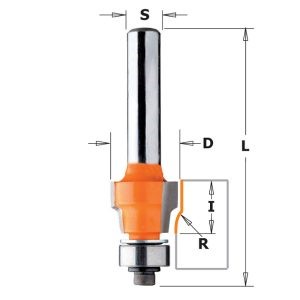 HW FLUSH TRIM ROUTER BIT WITH BEARING S=6.35 D=12.7X9.52 R0.4