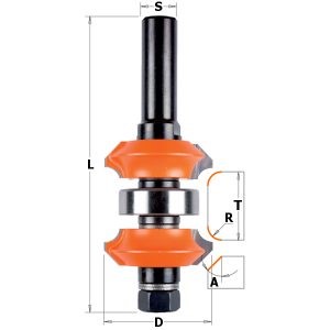 HW ADJUSTABLE ROUNDOVER/BEVEL BIT Z2 S=12,7 D=38×31,75 RH
