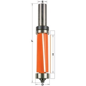SUPER-DUTY FLUSH TRIM BIT WITH BEARING  HW   S=12  D=19X50,8  RH