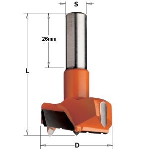 HINGE BORING BIT WITH CHIPBREAKER HW S=10X26 D=45X70 Z2+2R RH