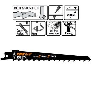 5 SABRE SAW BLADES FOR WOOD (HCS) 150×8,5x3TPI