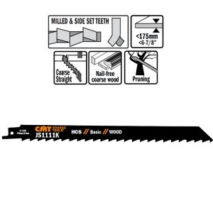 5 SABRE SAW BLADES FOR WOOD (HCS) 225×8,5x3TPI