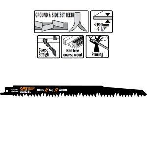 5 SABRE SAW BLADES FOR WOOD (HCS) 240x5x5TPI