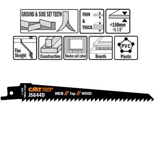 5 SABRE SAW BLADES FOR WOOD (HCS) 200×2,4-4×6-10TPI