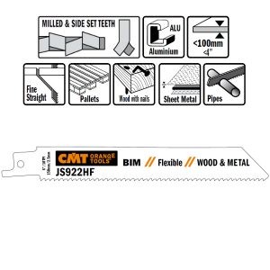 5 SABRE SAW BLADES FOR WOOD/METALS (BIM) 150×2,5x10TPI