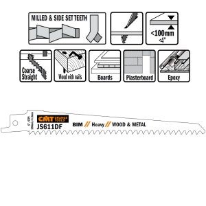 5 SABRE SAW BLADES FOR WOOD/METALS (BIM) 150×4,3x6TPI
