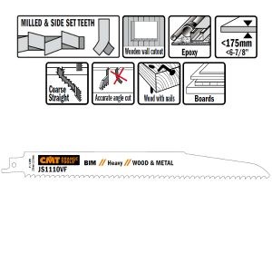 5 SABRE SAW BLADES FOR WOOD/METALS (BIM) 225×3,2-5×5-8TPI