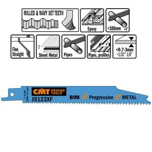 5 SABRE SAW BLADES FOR METALS (BIM) 150×1,8-3,2×8-14TPI