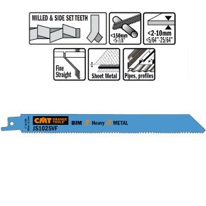 5 SABRE SAW BLADES FOR METALS (BIM) 200×1,8-2,6-14TPI