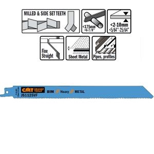 5 SABRE SAW BLADES FOR METALS (BIM) 225×2,5x10TPI