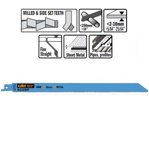 5 SABRE SAW BLADES FOR METALS (BIM) 300×1,8-2,6×10-14TPI