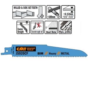 5 SABRE SAW BLADES FOR METALS (BIM) 150×2,9x9TPI