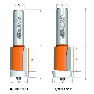 SOLID SURFACE FLUSH TRIM BIT W/BEARING HW S=12 D=19,05×25,4×78 RH