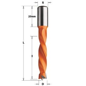 DOWEL DRILL HW D=15 X43X70 S=10X20 LH