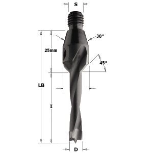 DOWEL DRILL W/C.SINK HW D=12X50 S=M10/30 LH