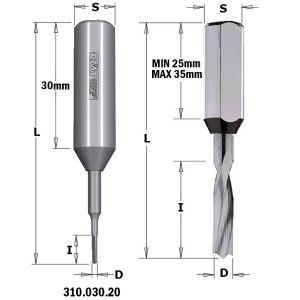 XTREME DOWEL DRILL SHW D=2X12X57.5 S=10X30 RH