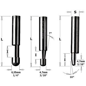 50-PCS SOLIC HWTRIMMER BIT S=6.35 D=6.35X9.5 Z1