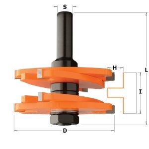 TENON CUTTING ROUTER BIT HW S=1/2 D=2-61/64×3/16 to 3/8