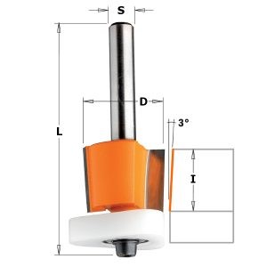 HW FLUSH TRIM ROUTER BIT WITH TRIANGULAR BEARING S=12,7 D=19X15.87