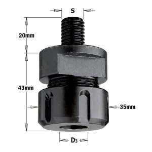 CHUCK W/OUT COLLET S=M16X2 FOR COLLET ER20