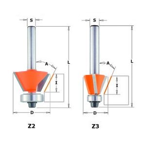 BEVELTRIM AND CHAMFER BIT S=6 D=26X8,5