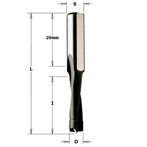 HW-DOWEL DRILL S=8X20 D=6X58 RH