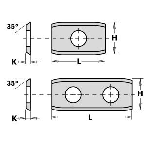 HW-HC REPLACEABLE KNIFE (2 CUTTING EDGES 35