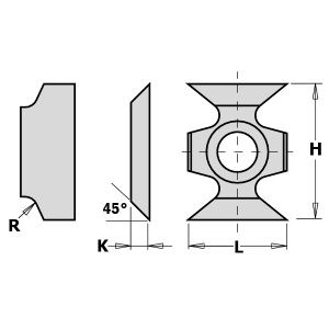 HW-HC EDGE ROUDING REPLACEABLE KNIFE R= 1.5MM (16X22X5)
