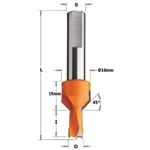 HW DOWEL DRILL  W/COUNTERSINK  D=10X13X70  S=10X40  LH