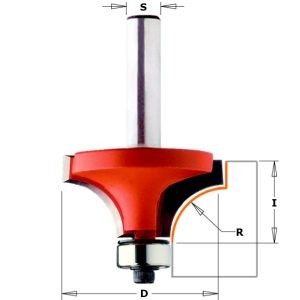ROUNDOVER BIT W/BRNG HW S=6,35 D=38,1X19