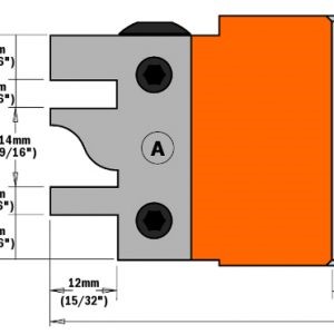 PAIR OF KNIVES FOR ONE-PIECE RAIL & STILE 40X25X2 (A) FOR HEADS 694.014