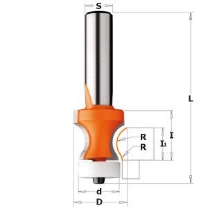 HW SOLID SURFACE NO-DRIP ROUTER BIT W/BEARING  S=12,7  D=25,4X22  R=7,93