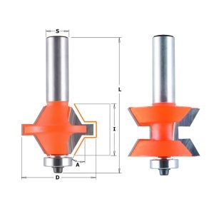 V-GROOVE ROUTER BIT SET (M+F) W/BEARING S=12,7 D=40X25.4
