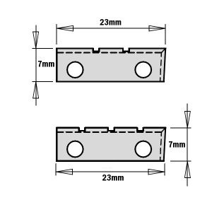 HW-MG 2-RT KNIFE 23X7X1.5MM FOR