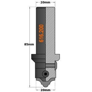 CUTTER BODY FOR 22 PROFILES FOR MDF S=20MM