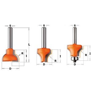 HW ROUNDOVER ROUTER BIT (F)  S=6,35  D=28X19  R=10
