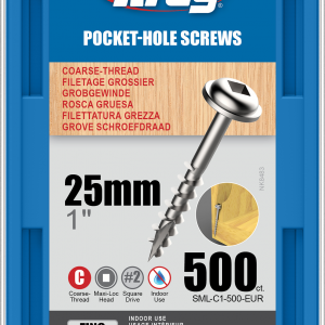 Kreg Pocket-Hole Screws - 25mm #8 Coarse, Washer-Head, 500ct