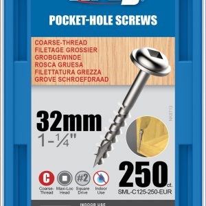 Kreg Pocket-Hole Screws - 32mm, #8 Coarse, Washer-Head, 250ct