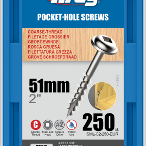 Kreg Pocket-Hole Screws - 51mm, #8 Coarse, Washer-Head, 250ct