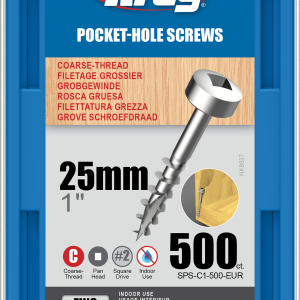 Kreg Pocket-Hole Screws - 25mm #7 Coarse, Pan-Head, 500ct