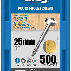 Kreg Pocket-Hole Screws - 25mm, #6 Fine, Pan-Head, 500ct